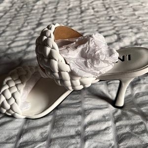 Inc white strap heels